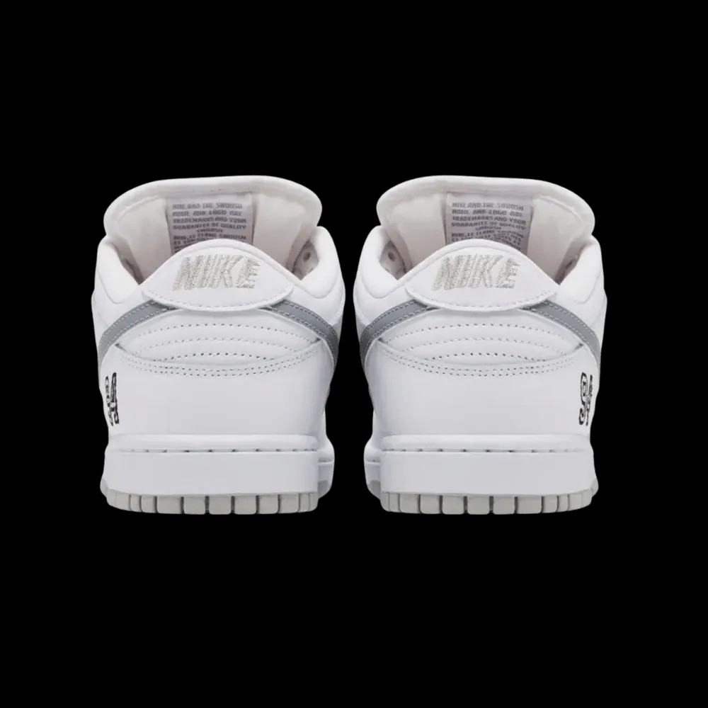 Nike Supreme x Dunk Low SB 'White Metallic Silver' - HypeFly India View 5