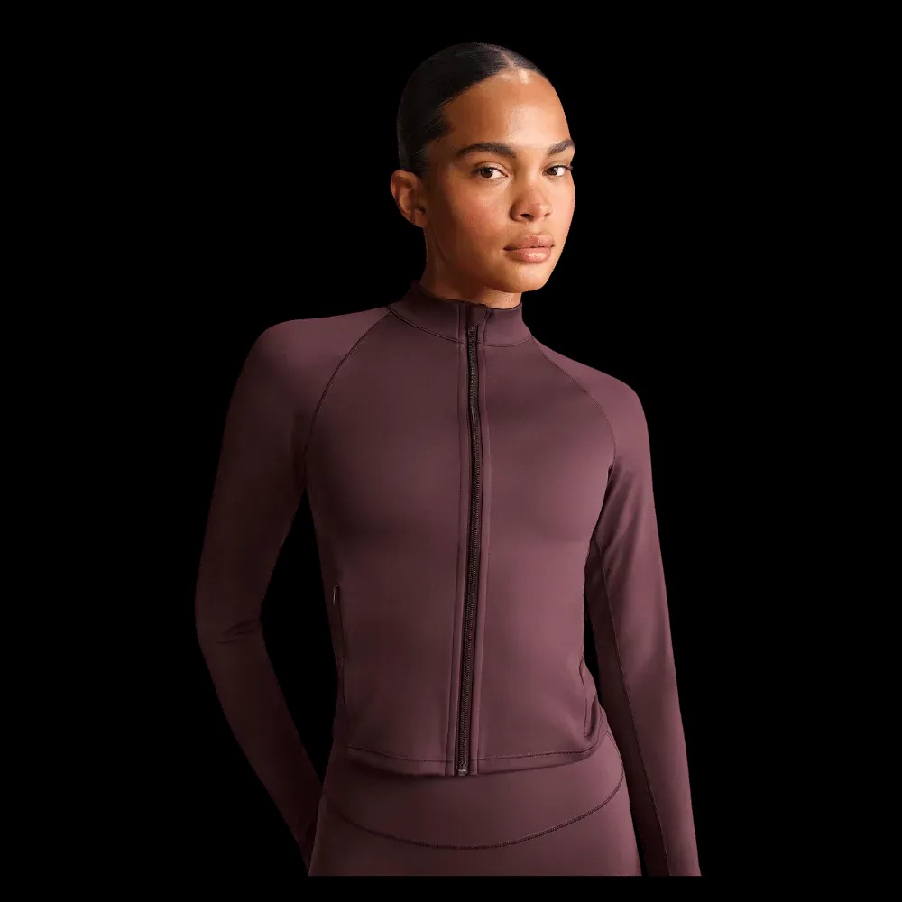 Nike X Skims Matte Women's Mock-Neck Full-Zip Jacket CURRANT - HypeFly India View 1