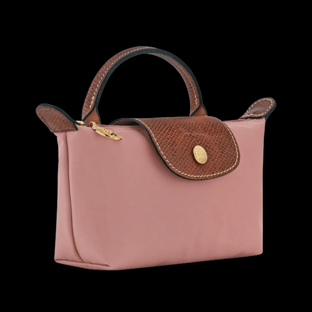 Longchamp Le Pliage Original Pouch with handle Pink Tea - Recycled canvas - HypeFly India View 4