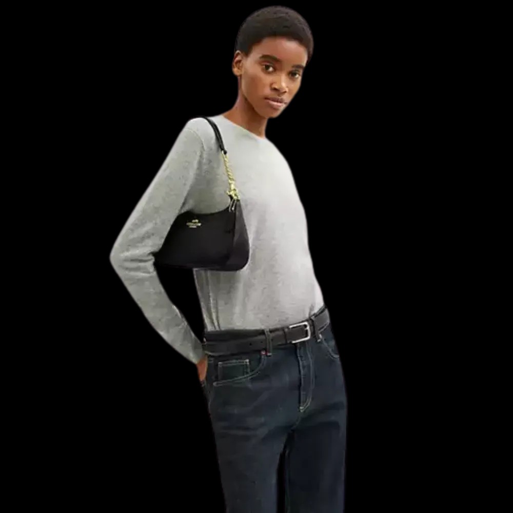 Coach Teri Shoulder Bag Black & Gold - HypeFly India View 4