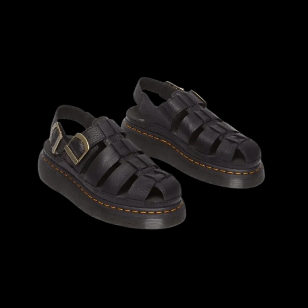 Dr Martens Wrenlie Grizzly Leather Fisherman Sandals Black  - HypeFly India View 3