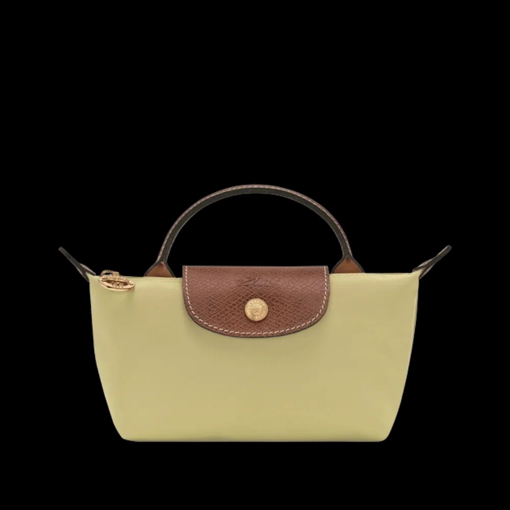 Longchamp Le Pliage Original Pouch with handle Pistachio - Recycled canvas - HypeFly India View 1