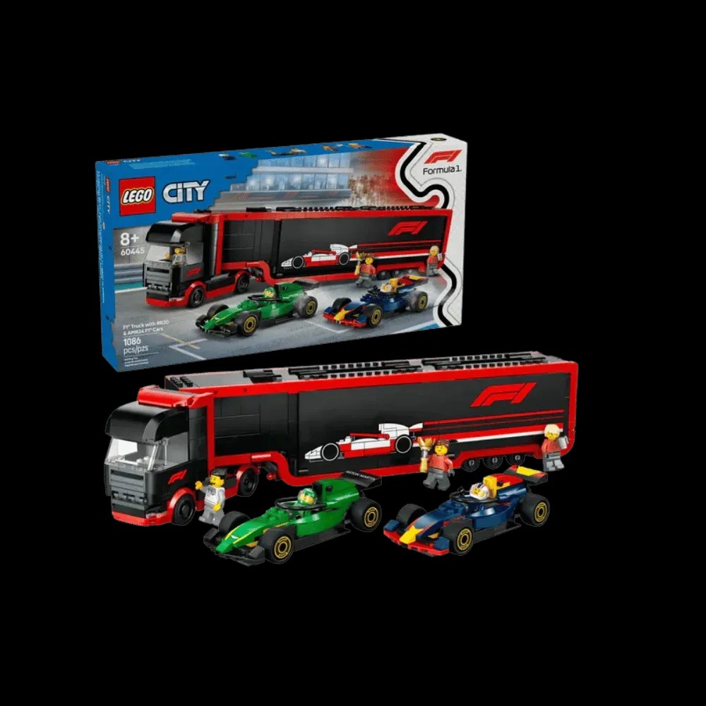 LEGO X F1 Truck with RB20 & AMR24 F1 Cars - HypeFly India View 1