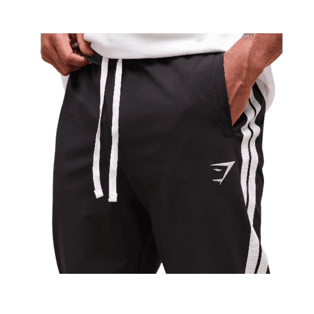 Gymshark Retro Side Stripe Joggers Black  - HypeFly India View 3
