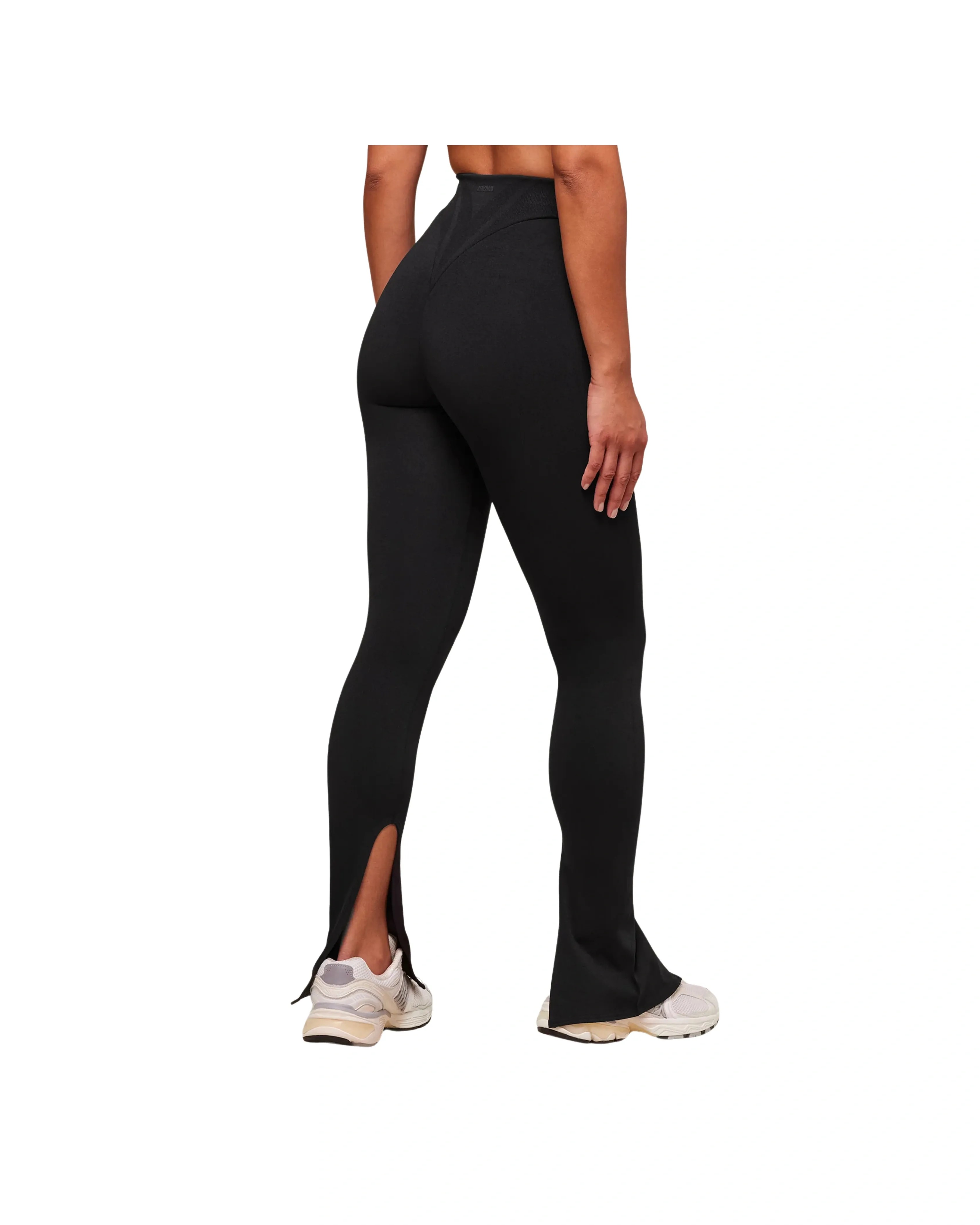 Gymshark Everywhere Warp Knit Flare Leggings slim fit Black - HypeFly India View 2
