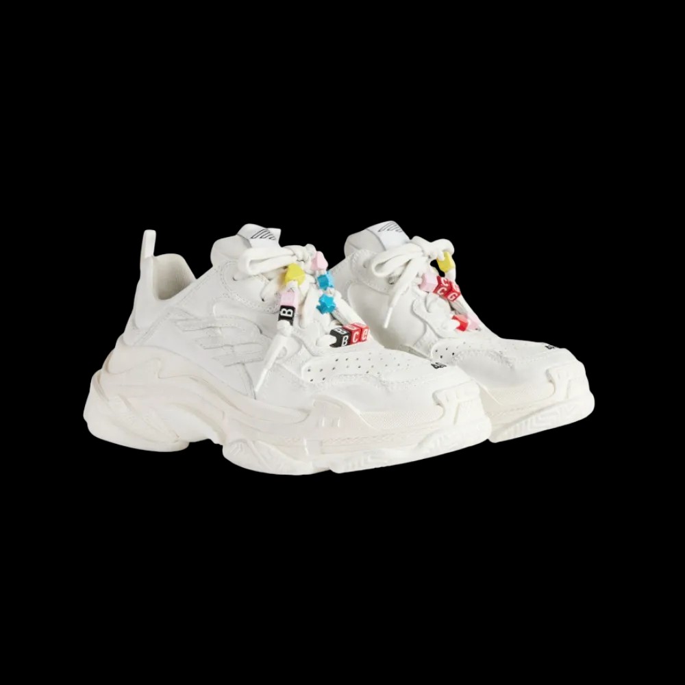 Balenciaga Triple S Sporty Sneaker With Charms In White - HypeFly India View 5