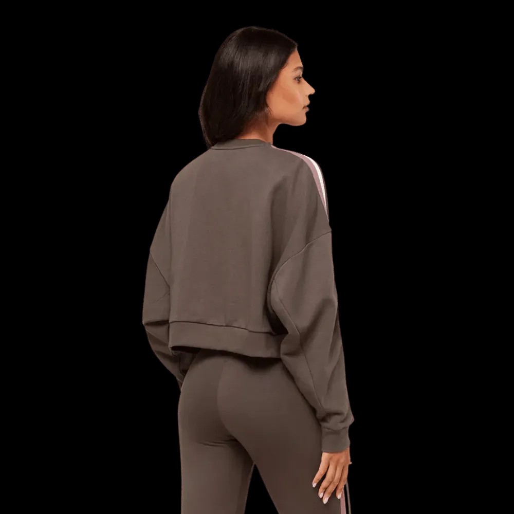 Gymshark Piping Midi Crew Neck Walnut Brown/Chestnut Pink/Soft White - HypeFly India View 3