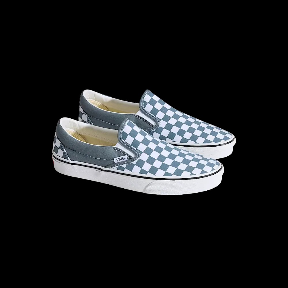 Vans Classic Slip-On Checkerboard Shoe Stormy Weather Blue - HypeFly India View 5