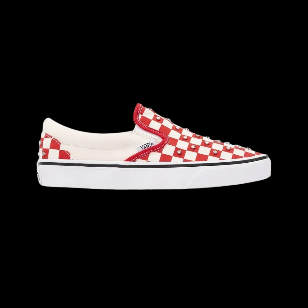 Vans Classic Slip-On Checkerboard Shoe Racing Red - HypeFly India View 1