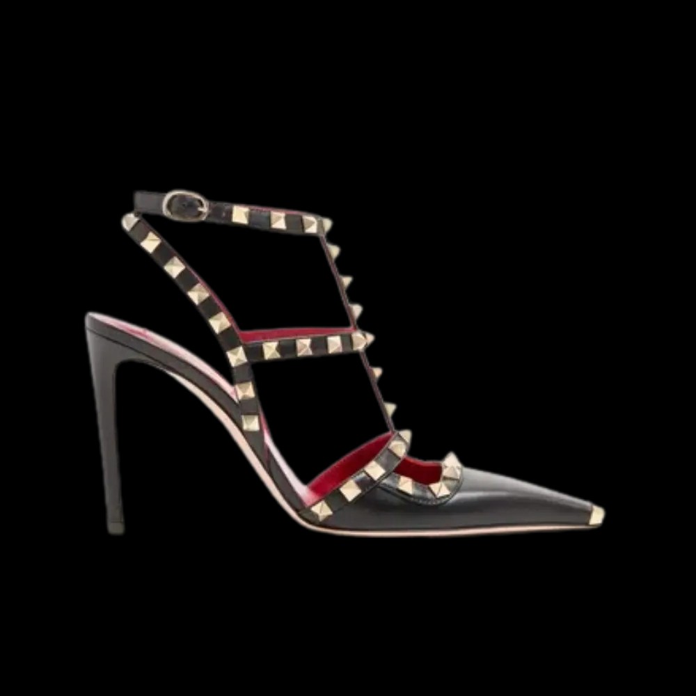 Valentino Rockstud Kidskin Pumps 100mm Black - HypeFly India View 1