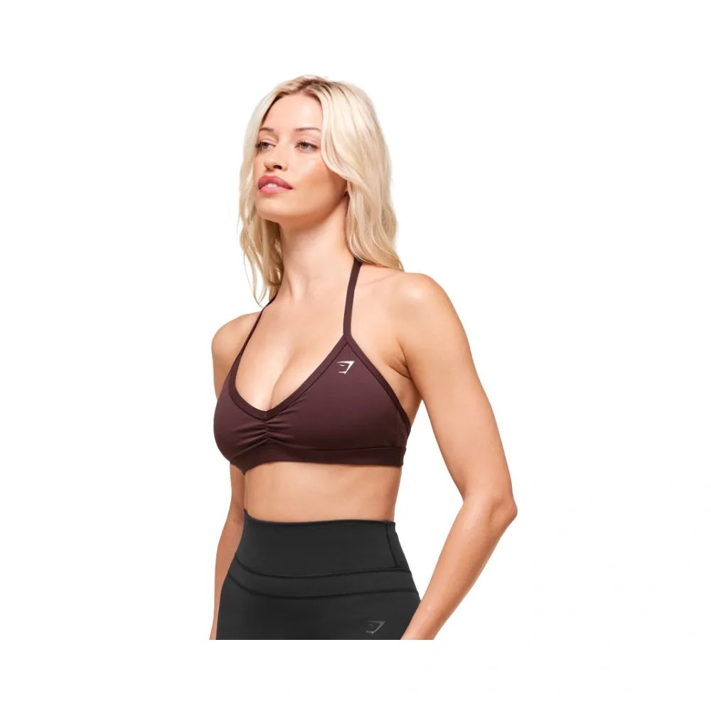 Gymshark Minimal Halterneck Sports Bra - Light Support Cherry Purple - HypeFly India View 3