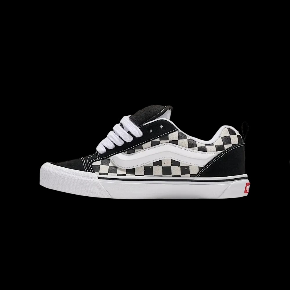 Vans Knu Skool Checkerboard Shoe Black And White - HypeFly India View 2