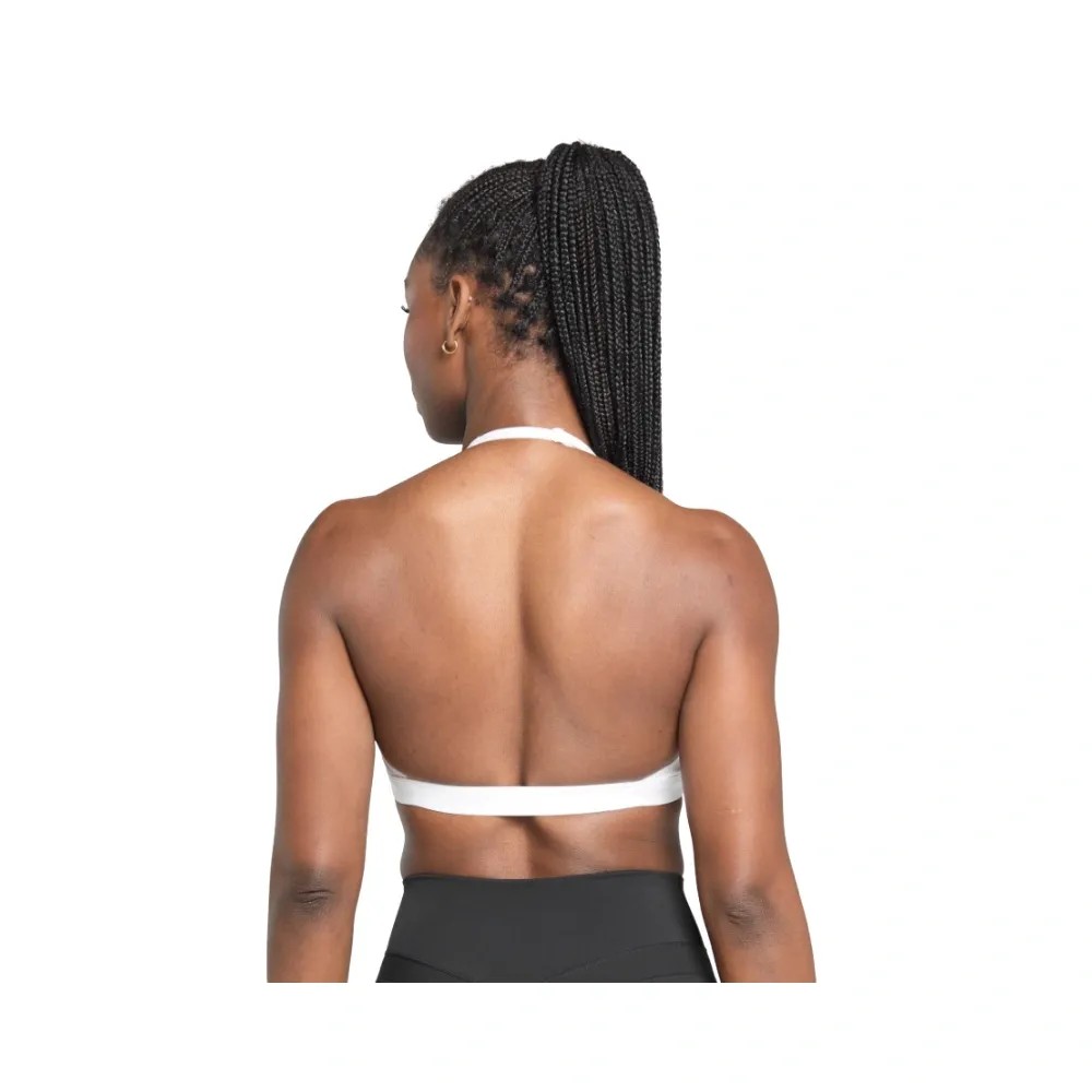 Gymshark Minimal Halterneck Sports Bra - Light Support White - HypeFly India View 2