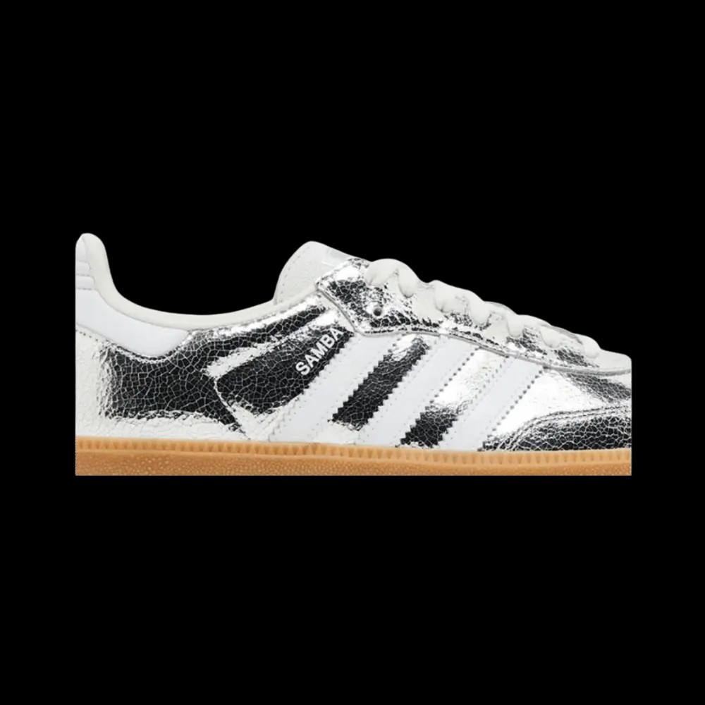 Samba OG 'Silver Metallic Cracked Leather' - HypeFly India View 5