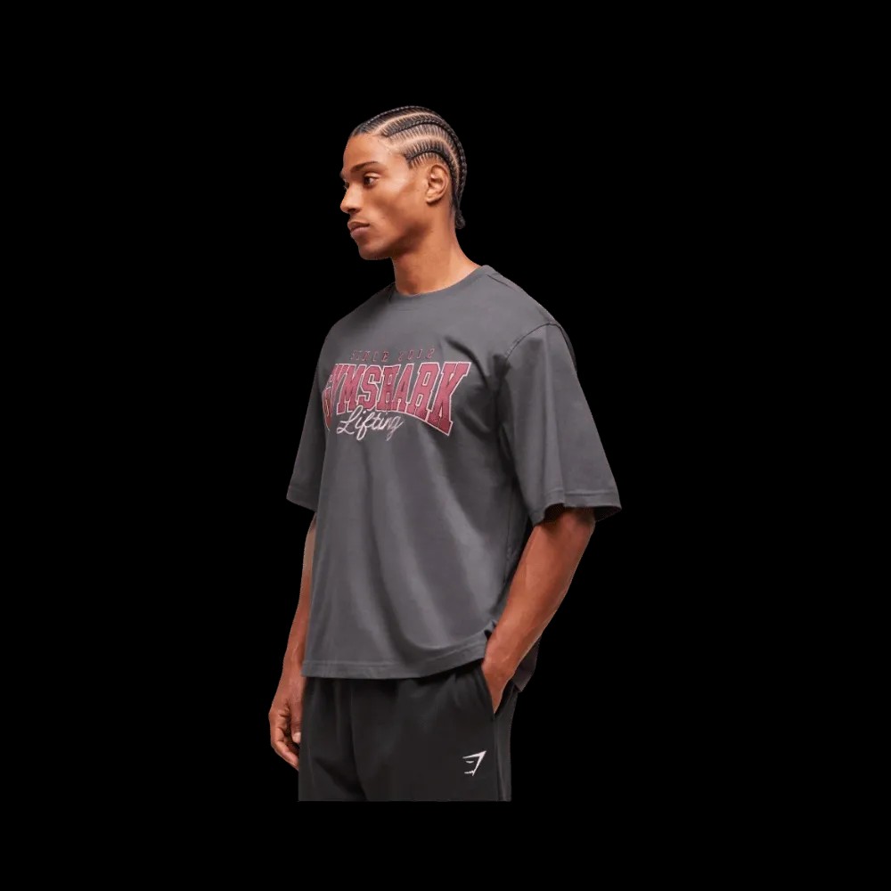 Gymshark Lifting Essentials T-Shirt Oversized Fit Onyx Grey - HypeFly India View 2