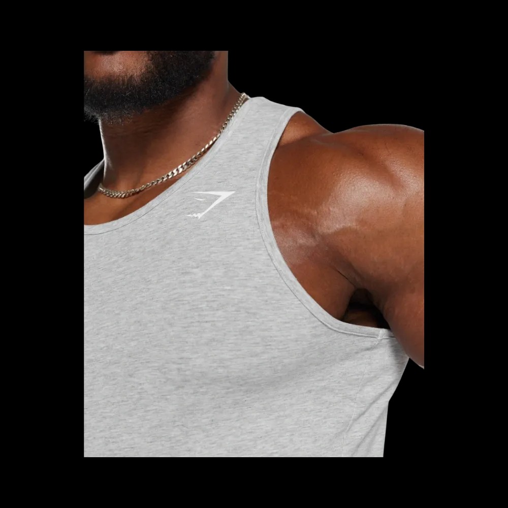 Gymshark Critical Tank Slim Fit Light Grey Marl - HypeFly India View 3