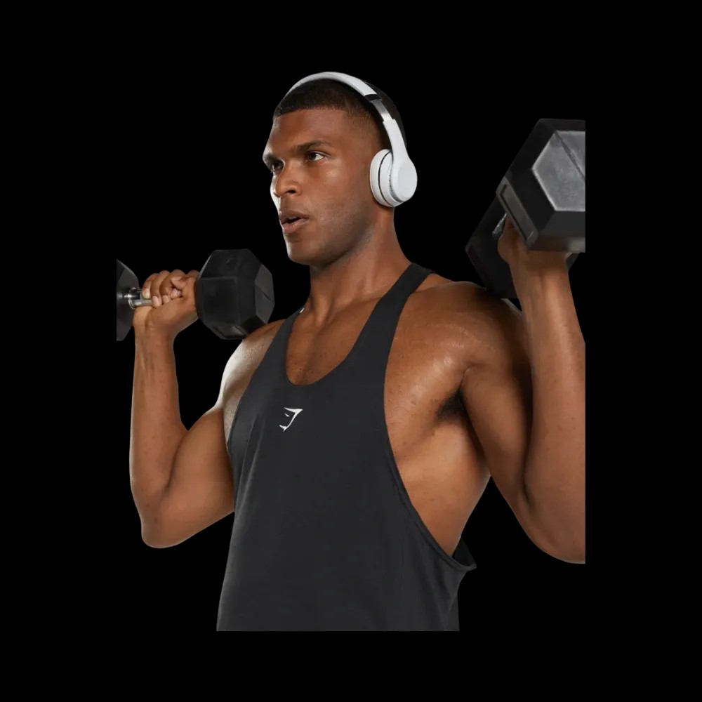 Gymshark React Stringer Slim Fit Black - HypeFly India View 5