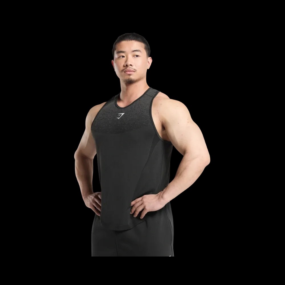 Gymshark Shadow Seamless Stringer Slim Fit Black - HypeFly India View 5