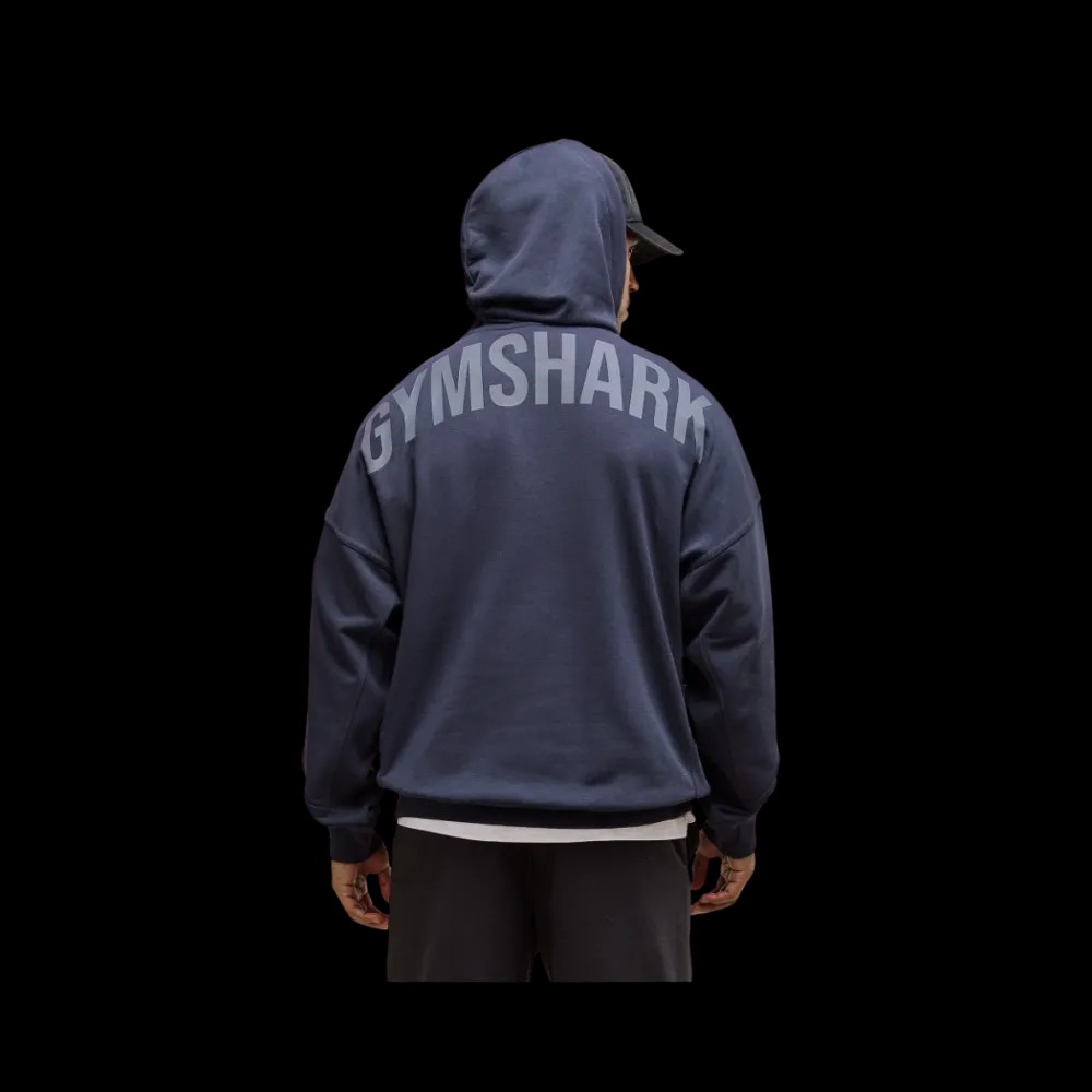 Gymshark Power Hoodie Oversized Fit Heavy Blue - HypeFly India View 1