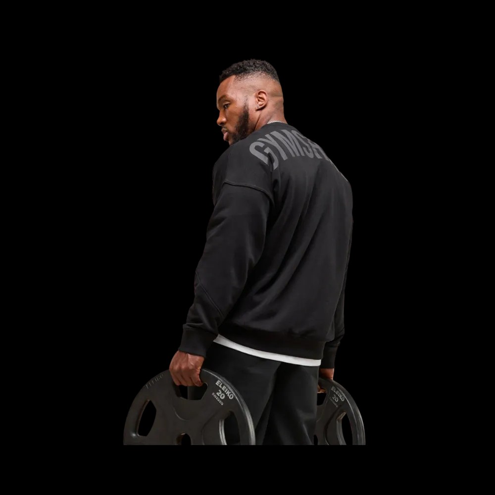 Gymshark Power Crew Oversized Fit Black - HypeFly India View 5