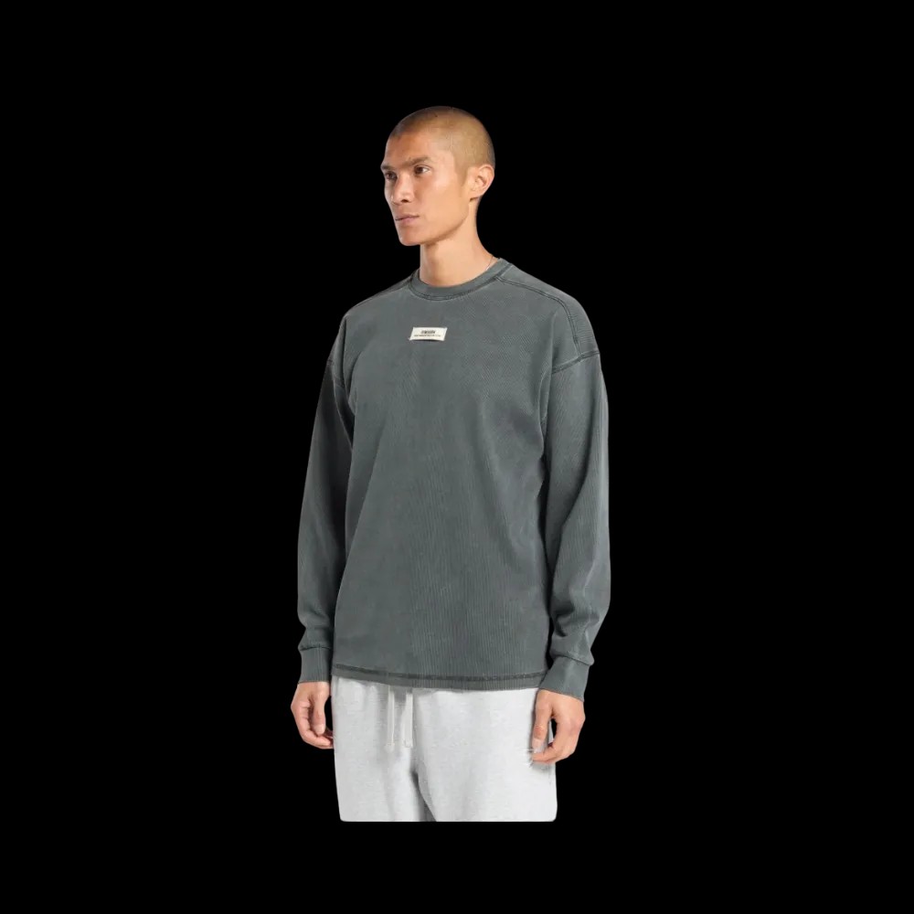 Gymshark Heavyweight Rib Crew Oversized Fit Asphalt Grey - HypeFly India View 3