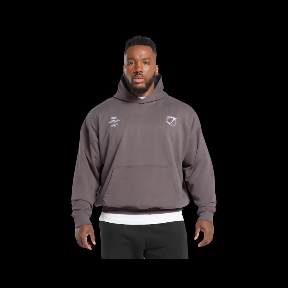 Gymshark Strength + Conditioning Hoodie Oversized Fit Brushed Purple - HypeFly India View 4