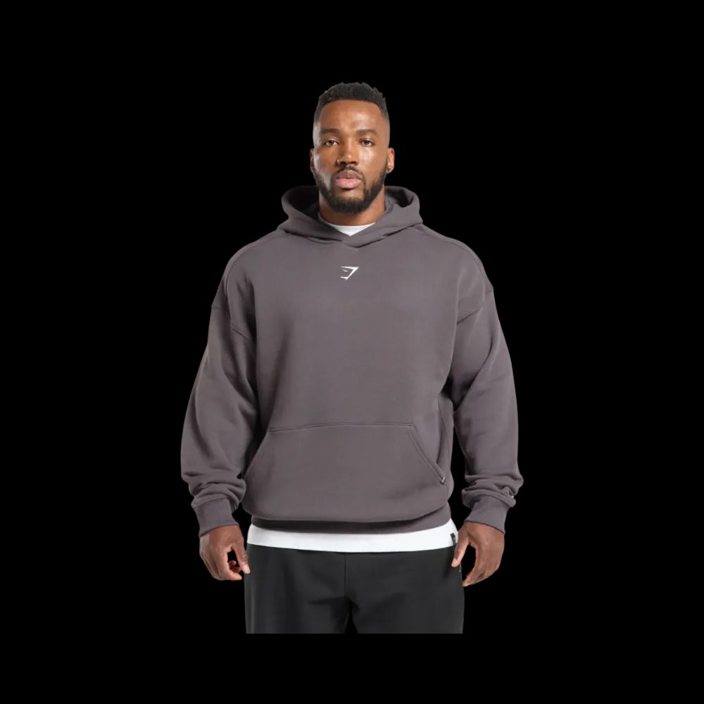 Gymshark Strength Department Animal Oversized Hoodie Greyed Purple - HypeFly India View 3