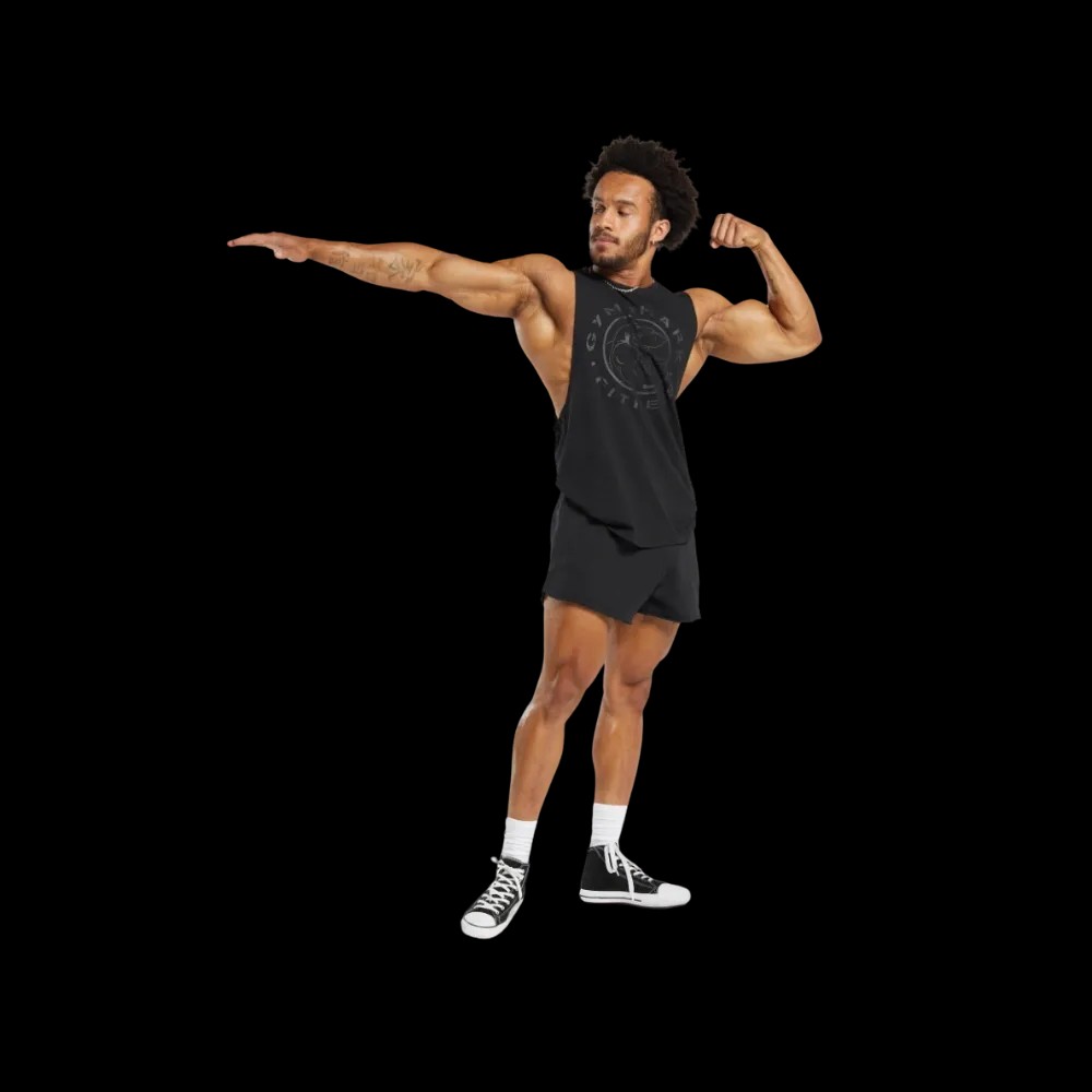 Gymshark Legacy Drop Arm Tank Slim Fit Black - HypeFly India View 3