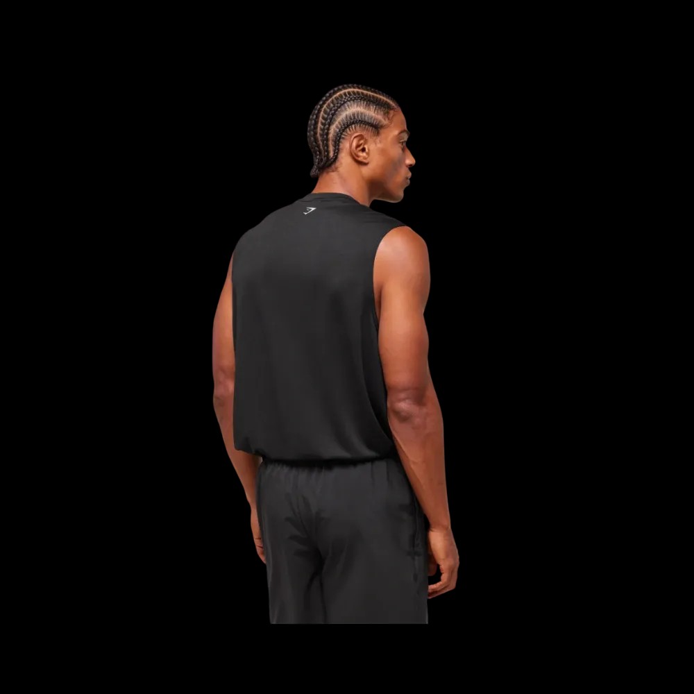 Gymshark GFX Conditioning 5 OS Synthetic Cut Off Oversized Fit Black - HypeFly India View 4