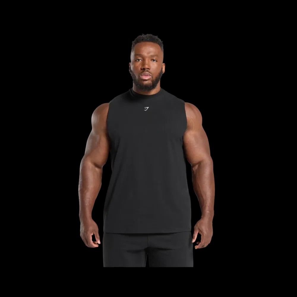 Gymshark Heavy Duty Tank Oversized Fit Black - HypeFly India View 4