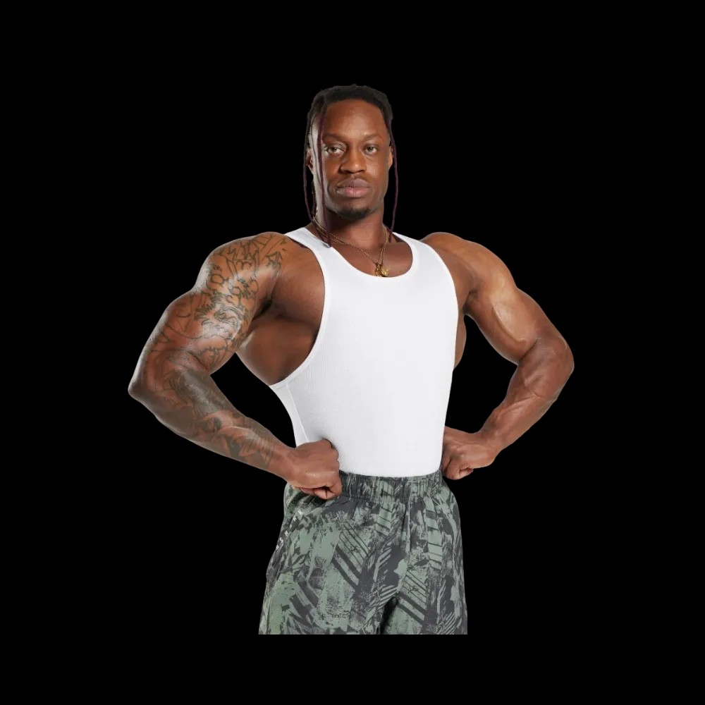 Gymshark Ribbed Tank 1PK Muscle Fit White - HypeFly India View 2