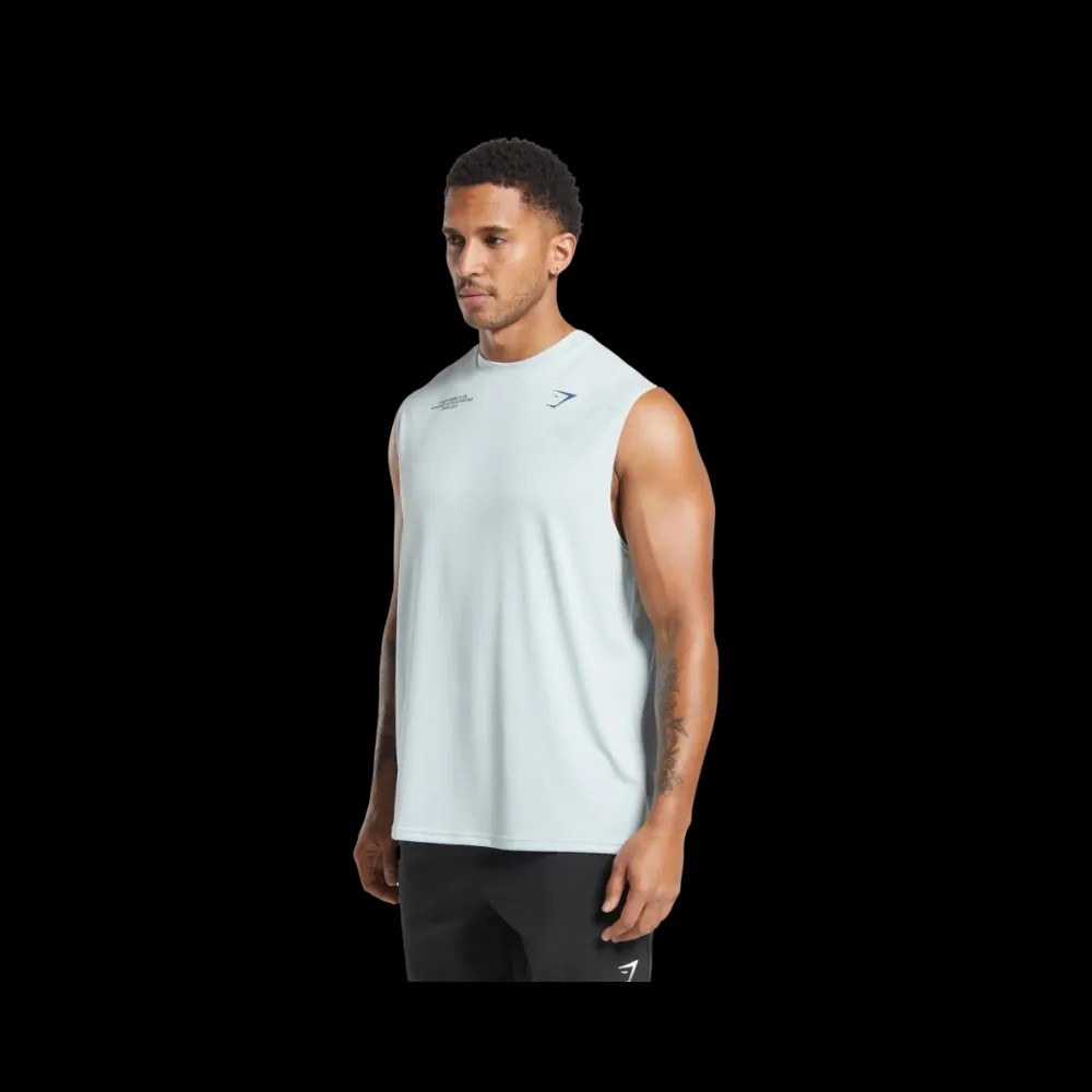 Gymshark Conditioning Club Tank Oversized Fit Cool Blue - HypeFly India View 2