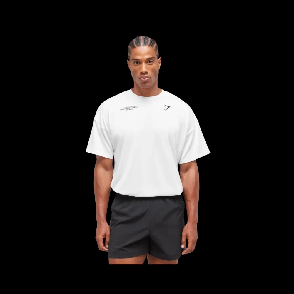 Gymshark Conditioning Club Oversized T-Shirt White - HypeFly India View 2