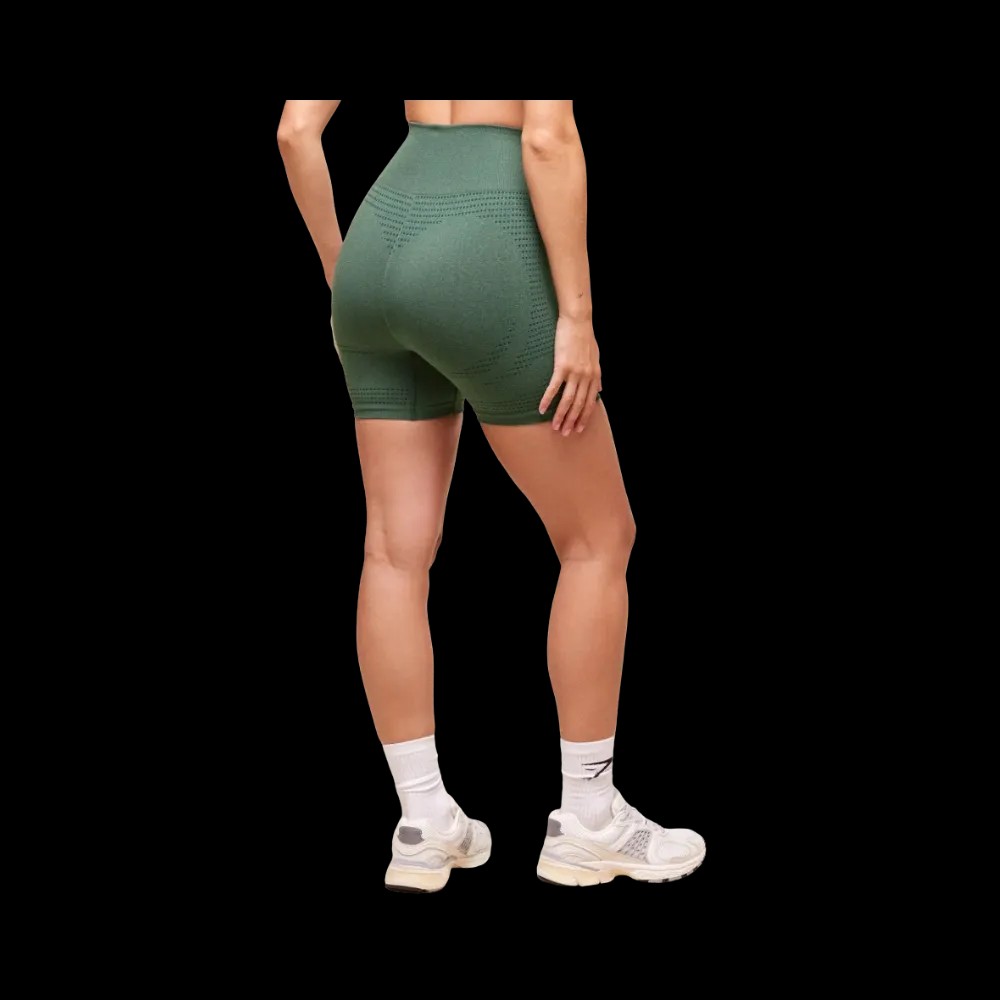 Gymshark Vital Shorts Dark Green Marl - HypeFly India View 2