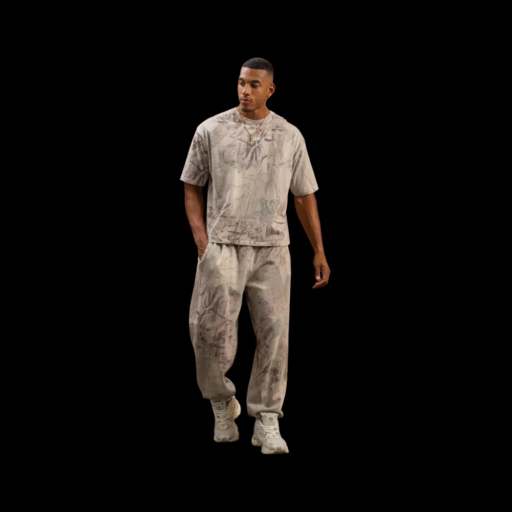 YoungLA Tree Camo Collection Baggy Joggers Beige Tree Camo - HypeFly India View 2