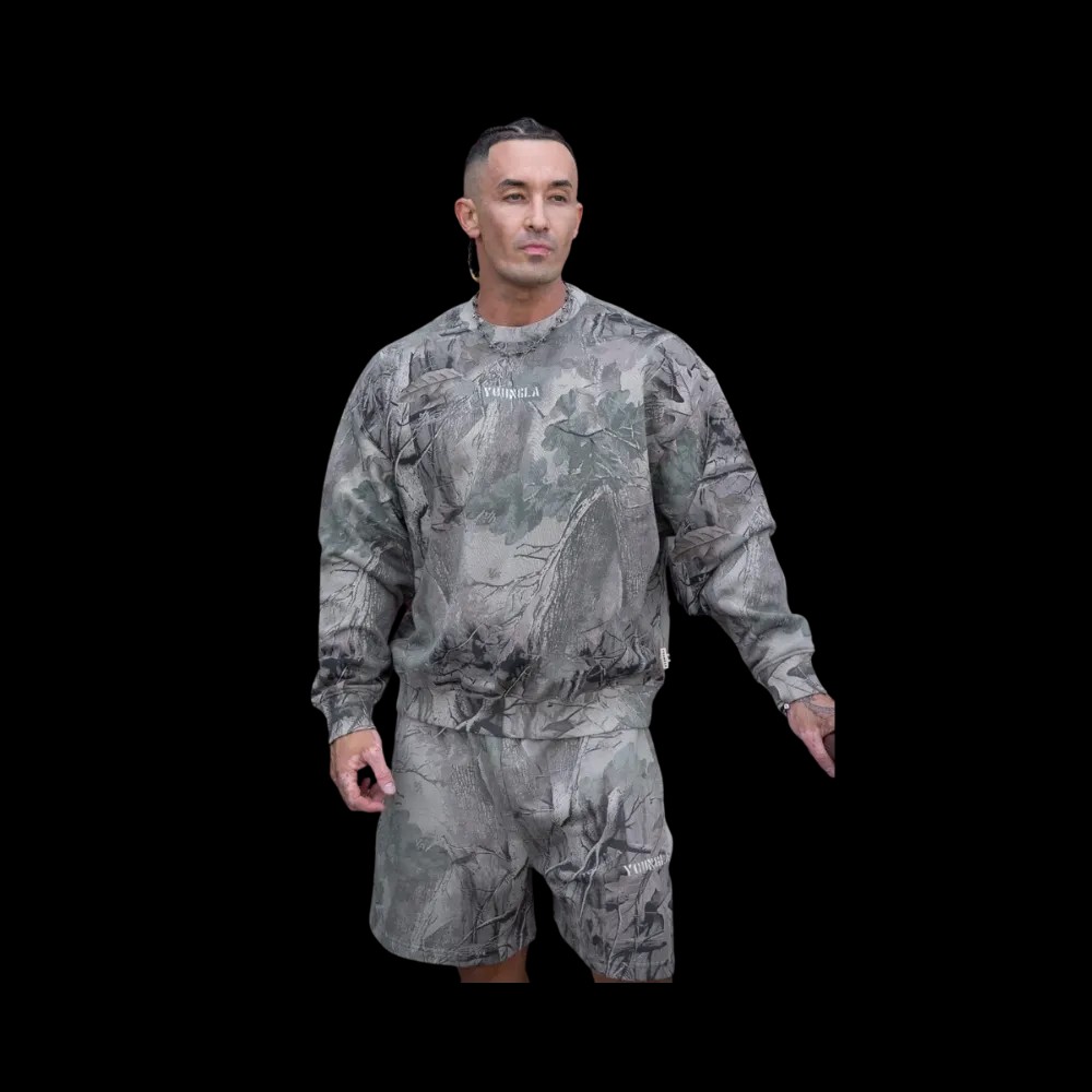 YoungLA Tree Camo Collection Crewnecks Desert Tan Tree Camo - HypeFly India View 2