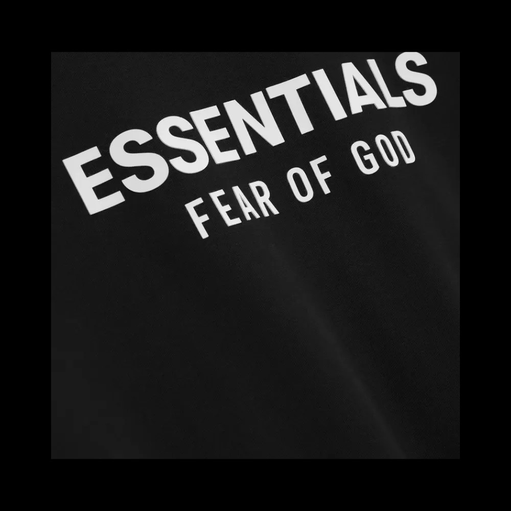 Fear Of God Essentials SS25 Classic Full Zip Up Hoodie Jet Black - HypeFly India View 2