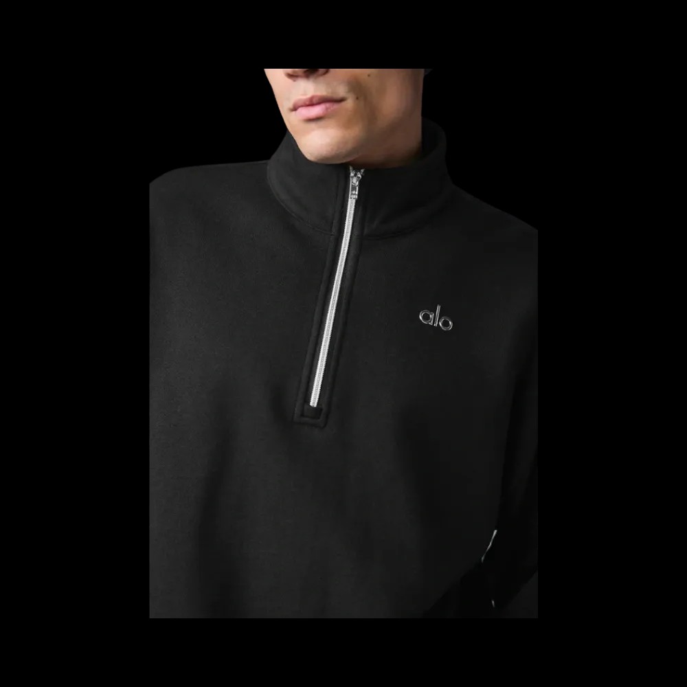 Alo Men's Accolade 1/4 Zip Pullover Black - HypeFly India View 3