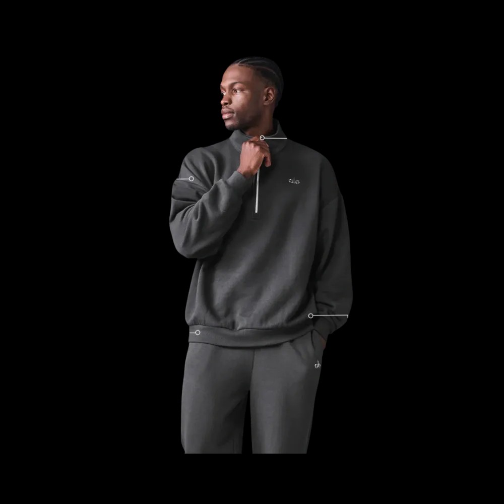 Alo Men's Accolade 1/4 Zip Pullover Anthracite - HypeFly India View 4