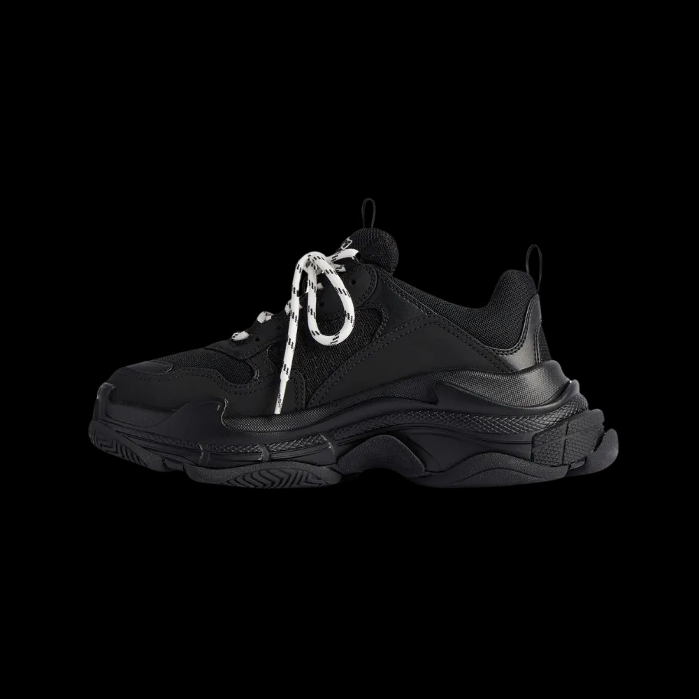 Balenciaga Triple S Tape Sneaker In Black - HypeFly India View 3
