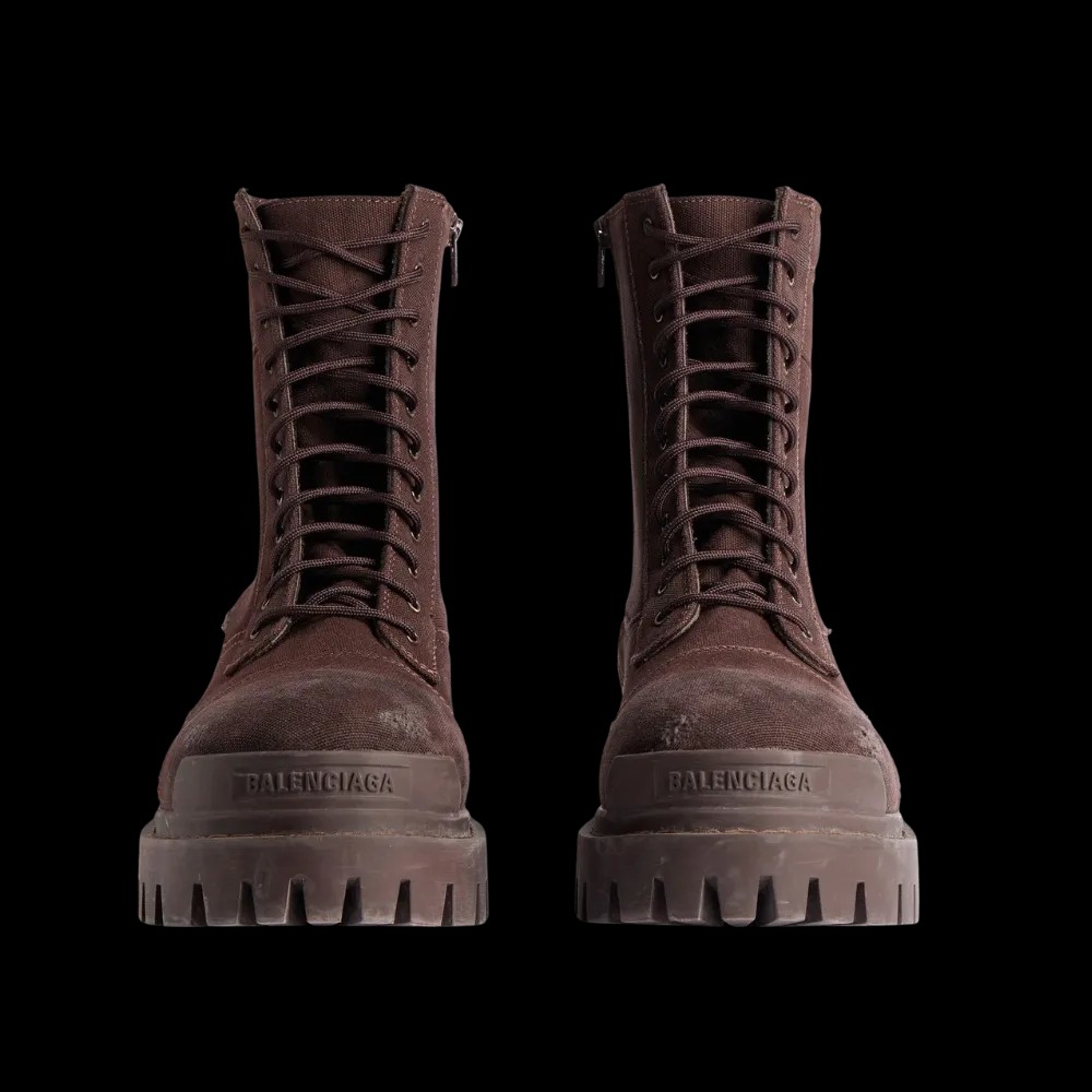 Balenciaga Combat Strike Boot In Dark Brown - HypeFly India View 2