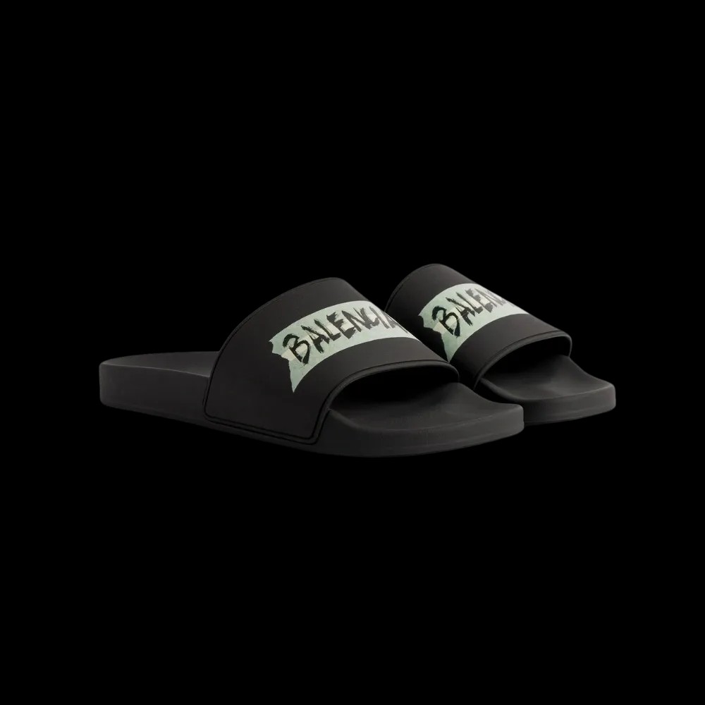 Balenciaga Pool Slide Sandal In Black - HypeFly India View 5