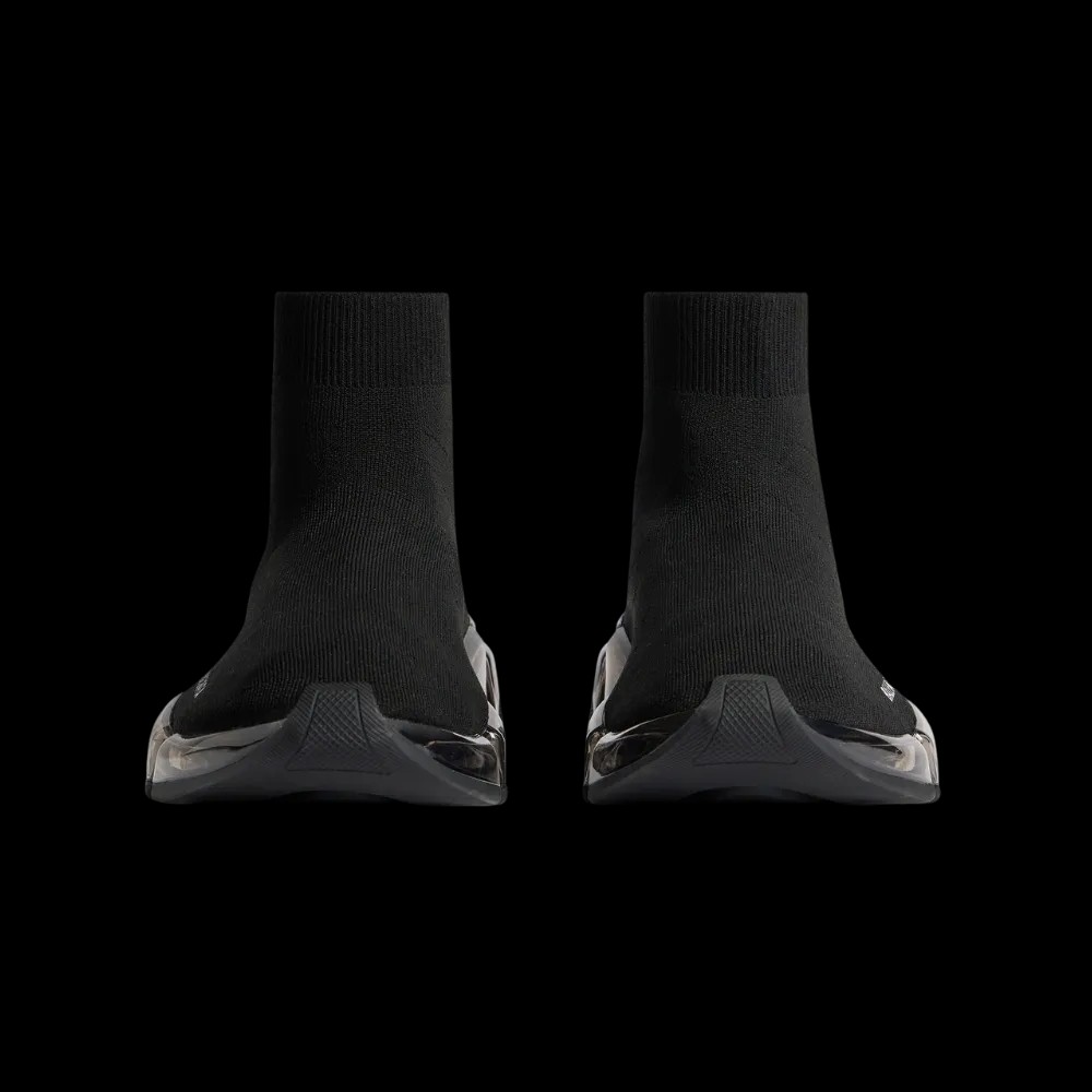 Balenciaga Speed 2.0 Full Clear Sole Recycled Knit Sneaker In Black - HypeFly India View 4