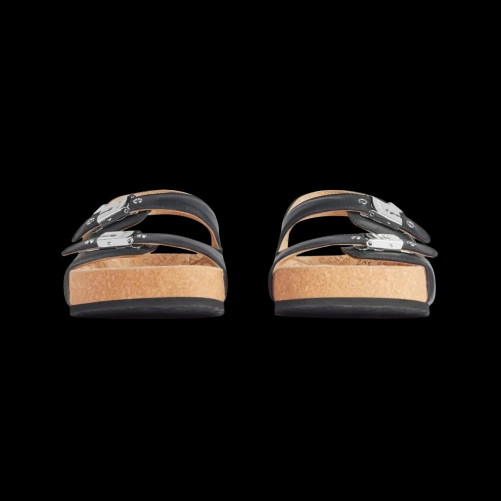 Balenciaga I Scholl Flat Sandal In Black - HypeFly India View 4