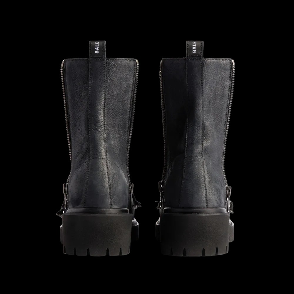 Balenciaga Stomper Zipped Bootie In Black - HypeFly India View 2