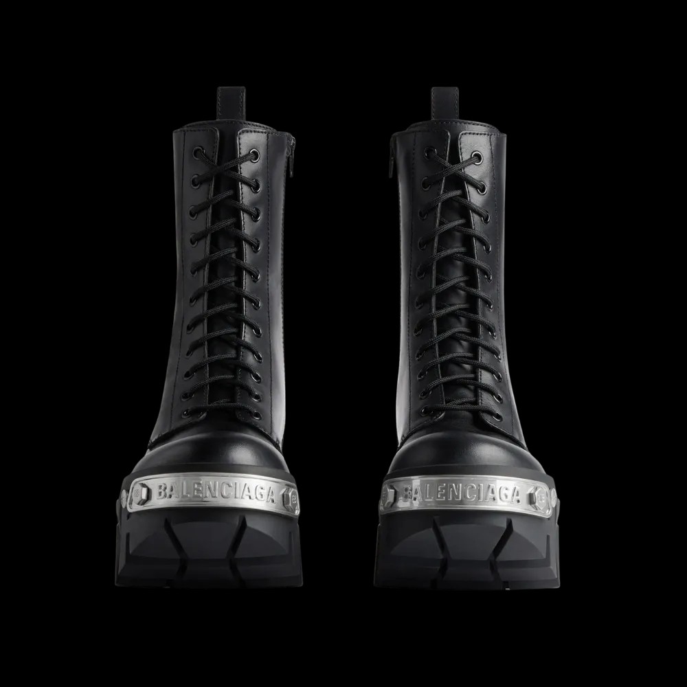 Balenciaga Bulldozer Lace-Up Boot In Black - HypeFly India View 4