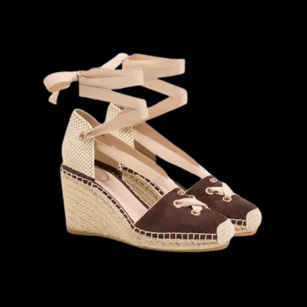 Valentino Resort Wedge In Split Leather 75mm Ebony - HypeFly India View 3