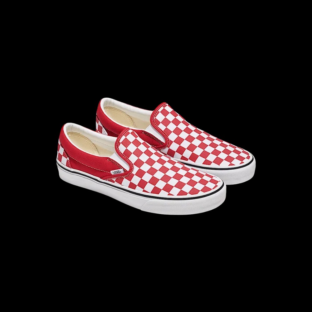 Vans Classic Slip-On Checkerboard Shoe Chili Pepper Red  - HypeFly India View 5