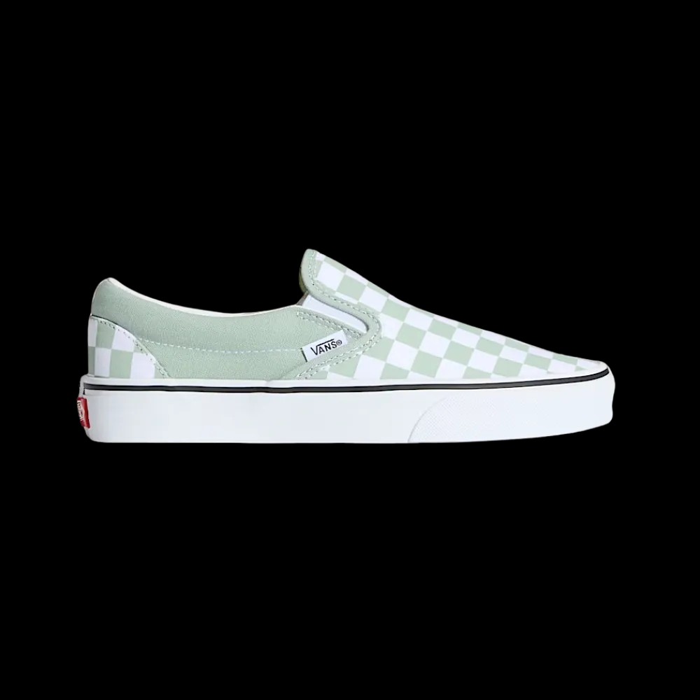 Vans Classic Slip-On Checkerboard Shoe Grey Olive Green - HypeFly India View 1