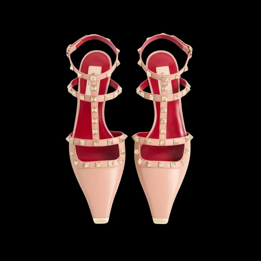 Valentino Rockstud Court Shoes In Kid Leather 40mm Phard - HypeFly India View 2